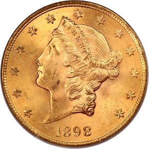 image for: 1898-S $20 PCGS MS65