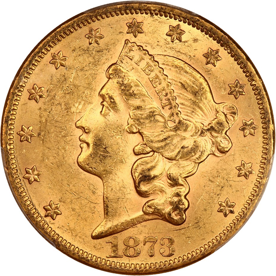 image for: 1873 $20 PCGS MS61 (Closed 3)