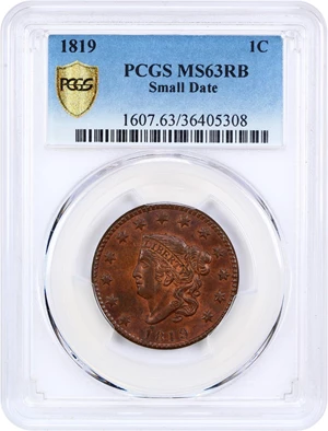 image for: 1819 1c PCGS MS63 RB (Small Date)
