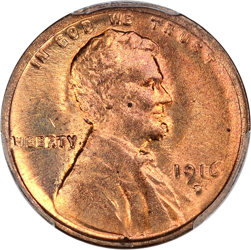 image for: 1916-D 1c PCGS MS64 RD