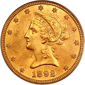 image for: 1892-S $10 PCGS/CAC MS63