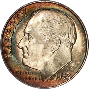 image for: 1952-D 10c PCGS MS66 FB