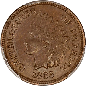 image for: 1865 1c PCGS AU55 (Plain 5)