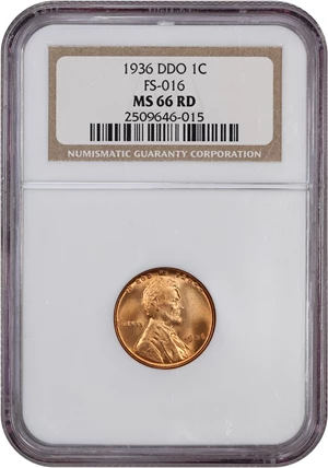 image for: 1936 1c NGC MS66 RD (Doubled Die Obverse, FS-016)