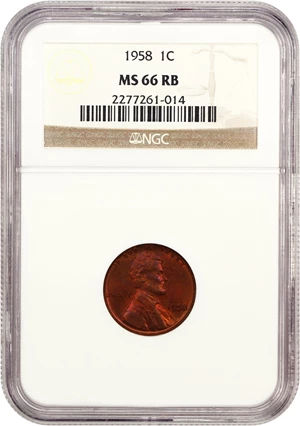 image for: 1958 1c NGC MS66 RB