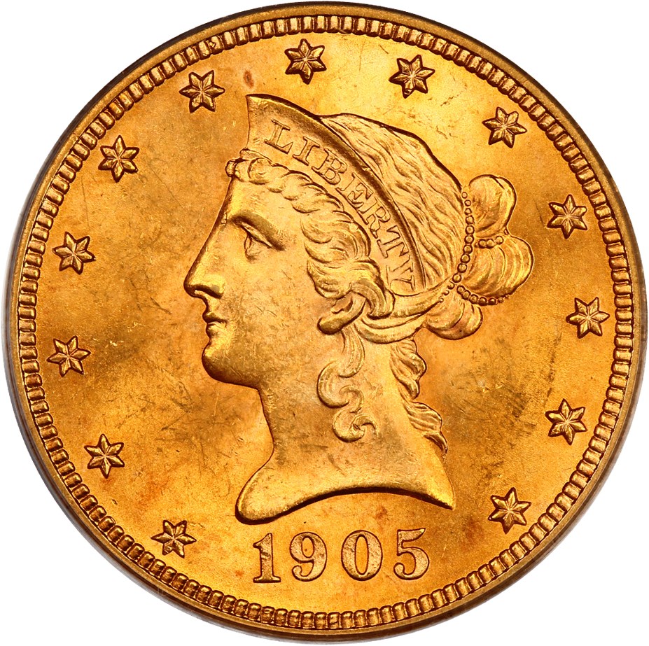 image for: 1905 $10 PCGS MS65