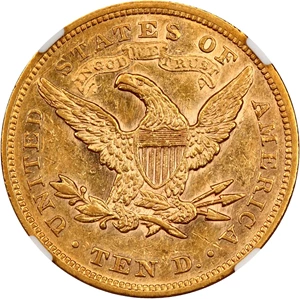 image for: 1866 $10 NGC AU58 (Motto)