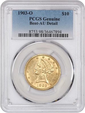 image for: 1903-O $10 PCGS AU Detail (Bent)