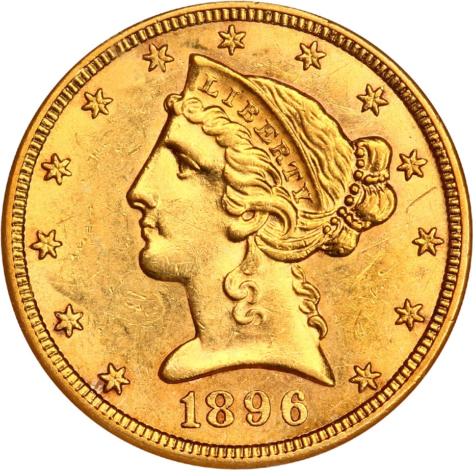 image for: 1896-S $5 NGC AU58