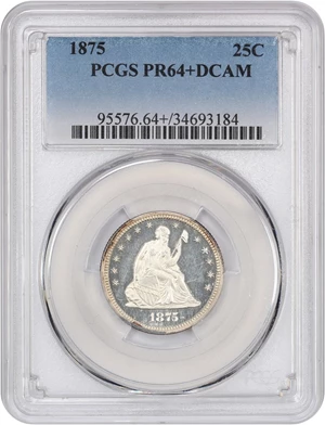 image for: 1875 25c PCGS Proof 64+ DCAM