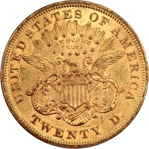 image for: 1872 $20 PCGS/CAC AU58