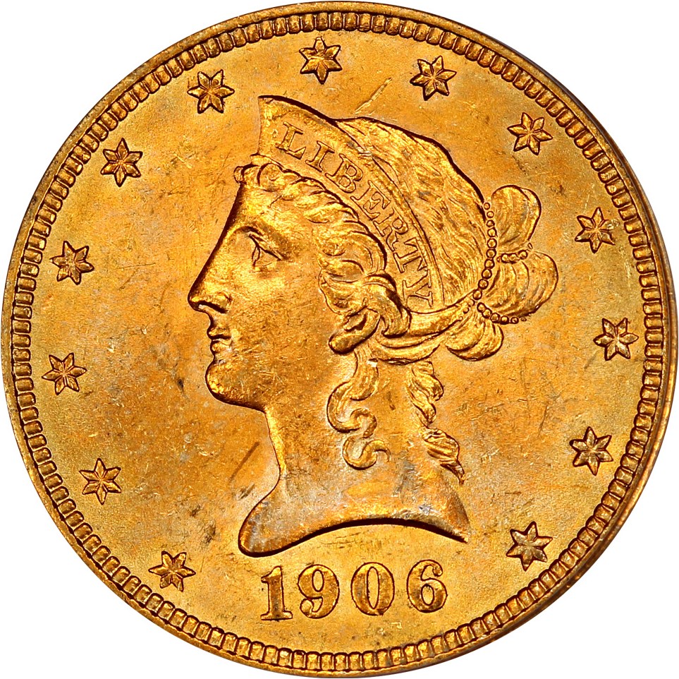 image for: 1906 $10 PCGS/CAC MS63