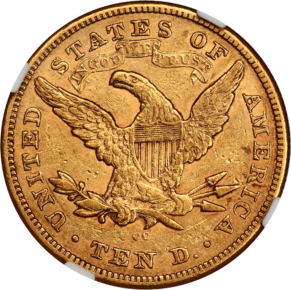 image for: 1874-CC $10 NGC AU53
