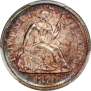 image for: 1871-S H10c PCGS MS64