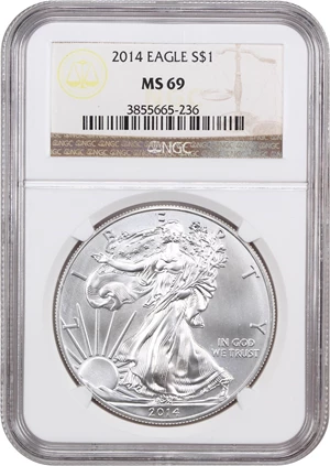 image for: 2014 Silver Eagle $1 NGC MS69