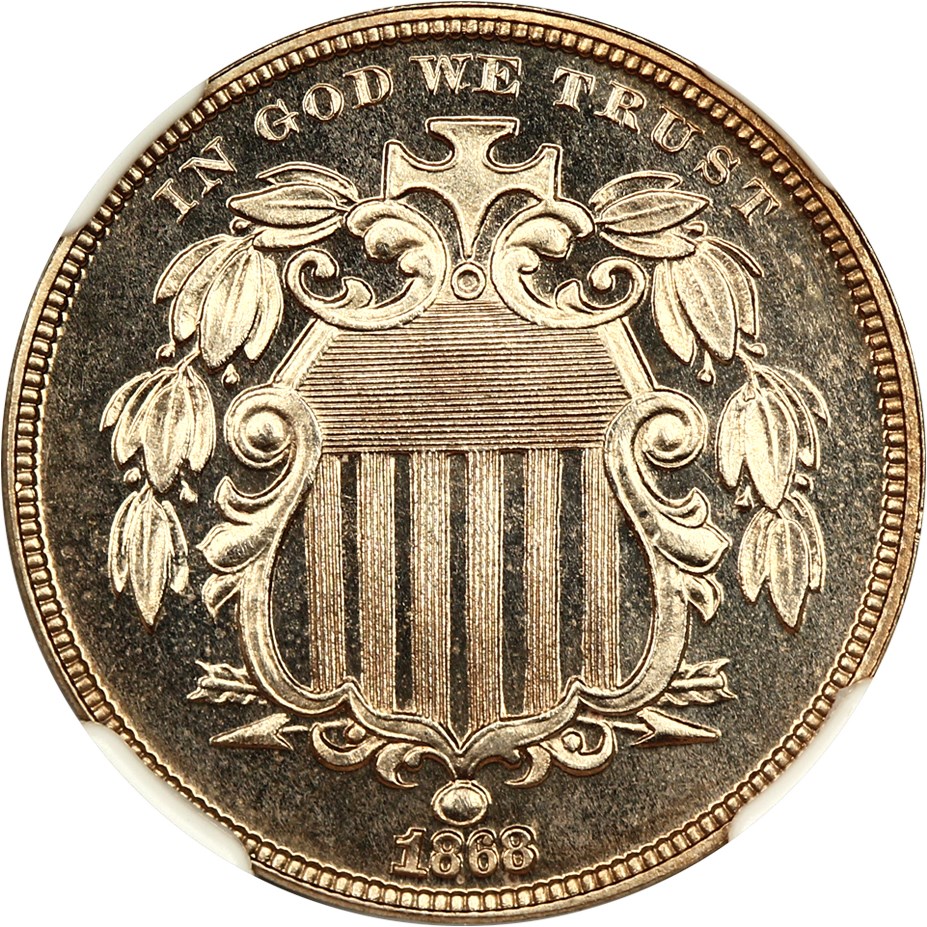 image for: 1868 5c NGC Proof 66 CAM