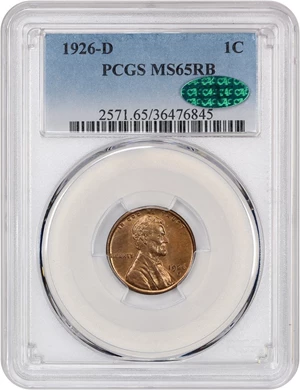 image for: 1926-D 1c PCGS/CAC MS65 RB