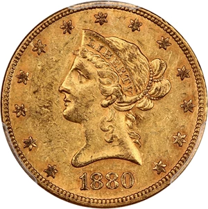image for: 1880-O $10 PCGS/CAC AU53