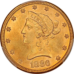 image for: 1886 $10 PCGS MS63