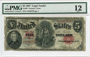 image for: FR. 83 1907 $5 Legal Tender PMG Fine 12