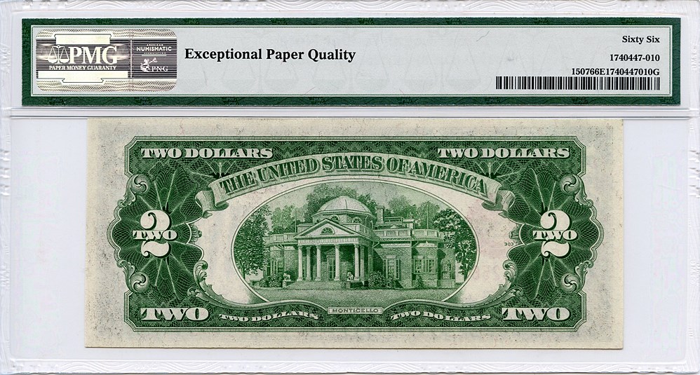 image for: FR. 1507 1928F $2 Legal Tender Note PMG Gem Unc 66 EPQ