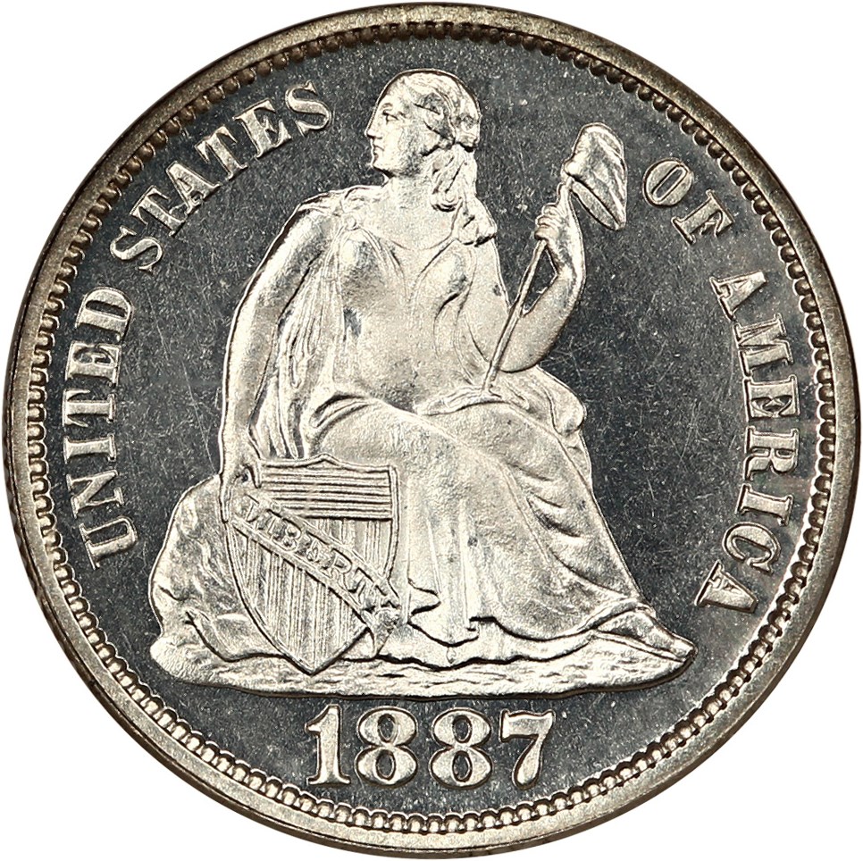 image for: 1887 10c NGC/CAC Proof 66 CAM