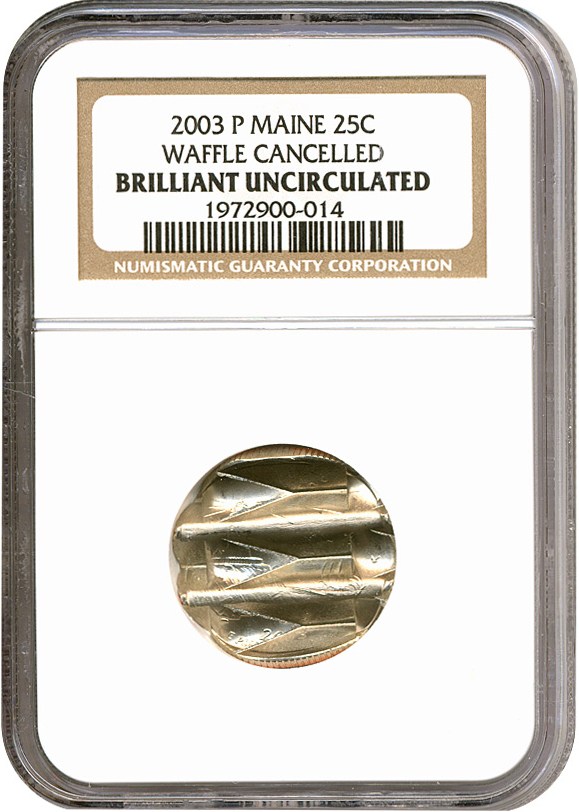 image for: 2003-P 25c Miane NGC - Waffle Cancelled 