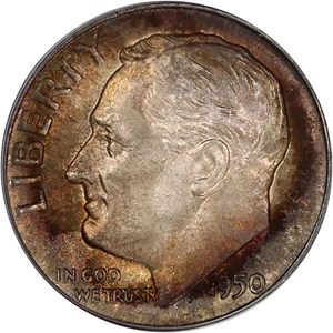 image for: 1950-D 10c PCGS MS66