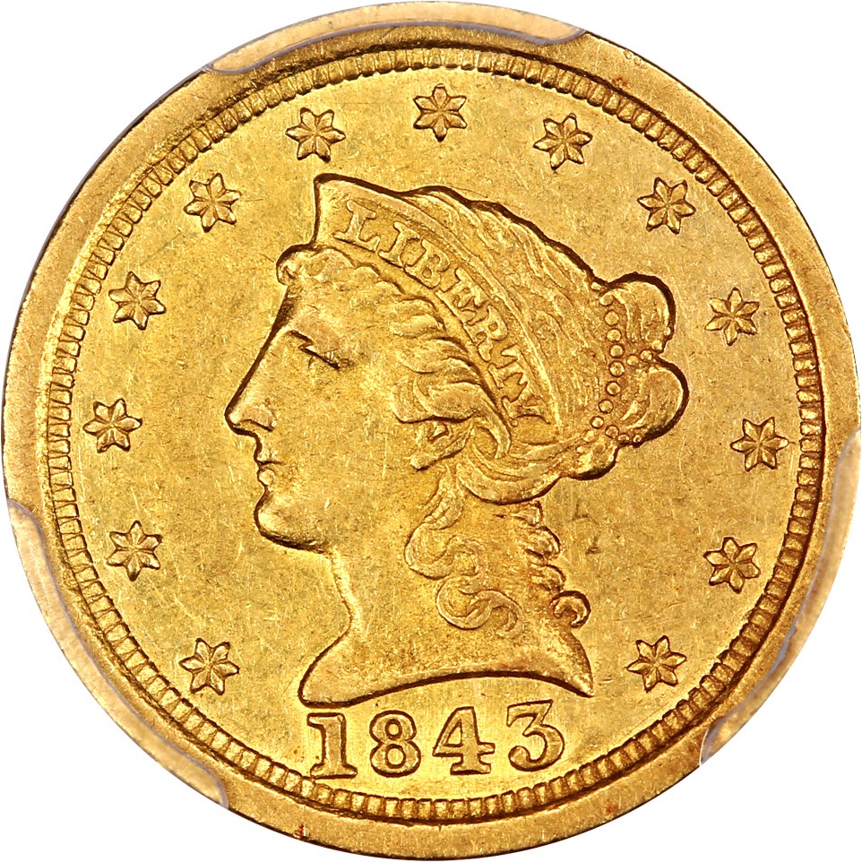 image for: 1843-O 2 1/2 PCGS AU55 (Large Date)