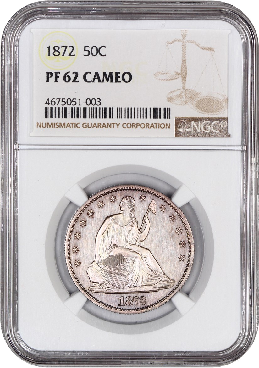 image for: 1872 50c NGC Proof 62 CAM