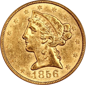 image for: 1856 $5 NGC AU58