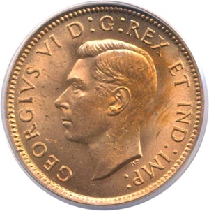 image for: Canada: 1939 1c PCGS MS65 RD