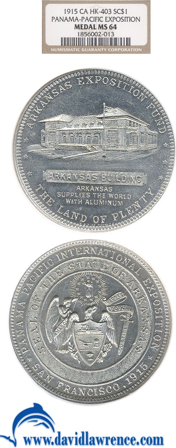 1915 SC$1 Pan-Pac Expo, State Fund, Aluminum, HK-403 MS