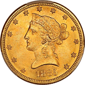 image for: 1885 $10 PCGS MS63