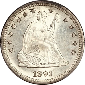 image for: 1891-S 25c PCGS MS63