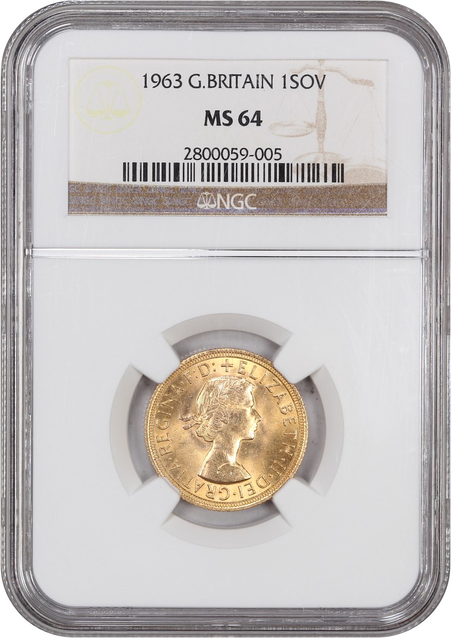 image for: Great Britain: 1963 Sov NGC MS64 (KM# 908)