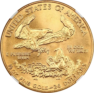 image for: 1987 Gold Eagle $25 NGC MS69