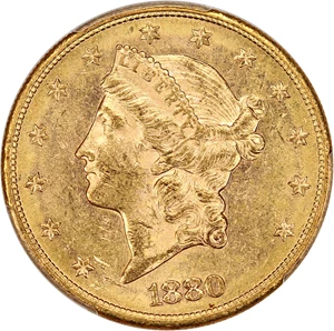 image for: 1880-S $20 PCGS MS61