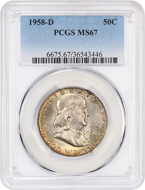 image for: 1958-D 50c PCGS MS67
