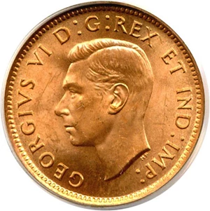 image for: Canada: 1939 1c PCGS MS65 RD