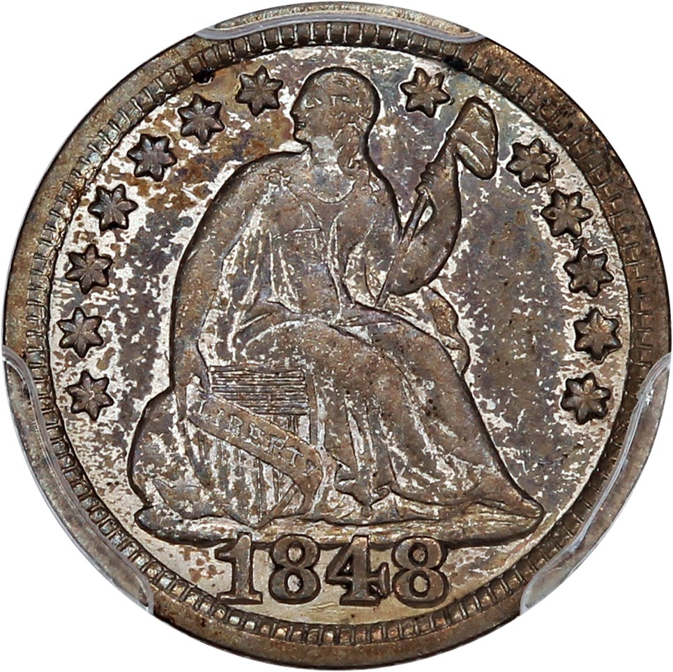 image for: 1848 H10c PCGS/CAC XF45 (Large Date)