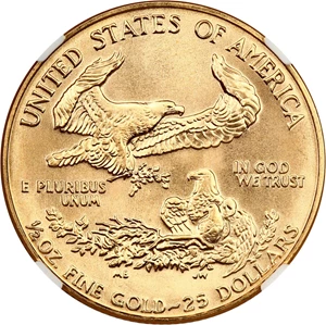 image for: 1987 Gold Eagle $25 NGC MS69