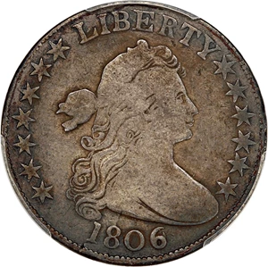 image for: 1806 50c PCGS F15 (O-111a, 6/Inverted 6)