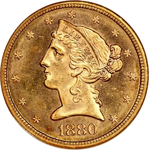 image for: 1880-S $5 NGC MS64 *Star*