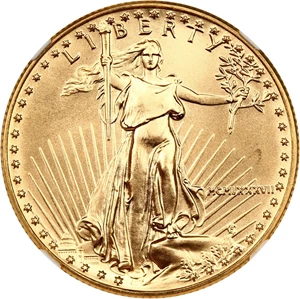 image for: 1987 Gold Eagle $25 NGC MS69