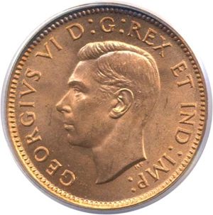 image for: Canada: 1939 1c PCGS MS65 RD