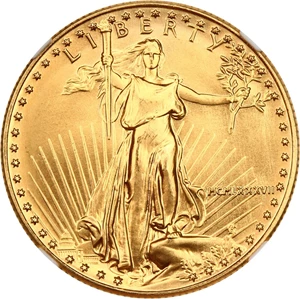 image for: 1987 Gold Eagle $25 NGC MS69