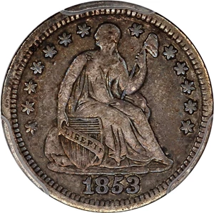 image for: 1853 H10c PCGS/CAC VF30 (No Arrows)