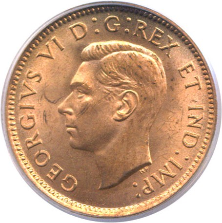 image for: Canada: 1939 1c  PCGS MS64 RD