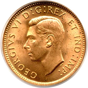 image for: Canada: 1939 1c PCGS MS65 RD